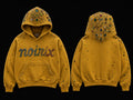 NOIRIX Fully Jeweled Hoodie in Gold, front and back