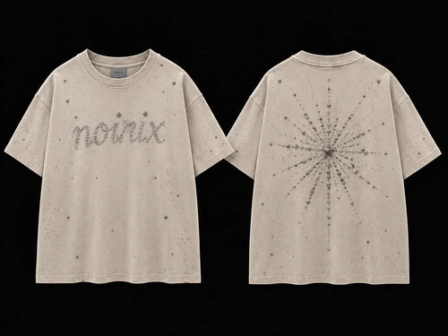 NOIRIX Star Tee in Vintage Cream, front and back